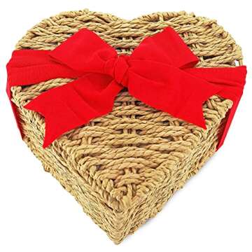 Valentines Day Heart Shaped Gifts, Assorted Gourmet Chocolates and Unique Heart Shape Basket, Gift for Loved Ones, Men, Women, Wife, Husband, Boyfriend, Girlfriend