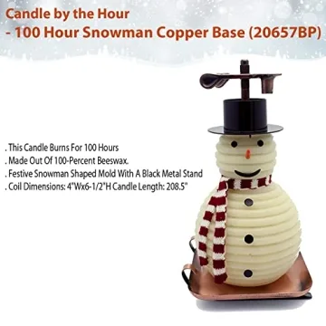 Candle by the Hour 100-Hour Snowman Candle Eco-friendly Design