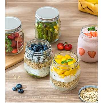 48Pcs Wide Mouth Canning Lids and Rings for Easy Sealing