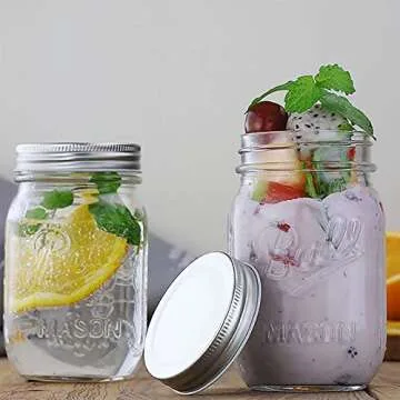 48Pcs Wide Mouth Canning Lids and Rings for Easy Sealing