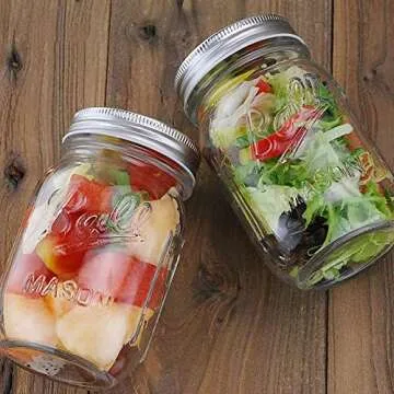 48Pcs Wide Mouth Canning Lids and Rings for Easy Sealing