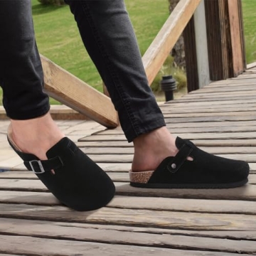 Comfortable ODOLY Women's Suede Clogs with Support