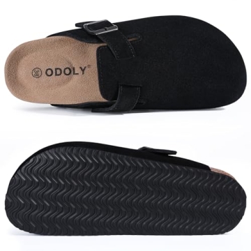 Comfortable ODOLY Women's Suede Clogs with Support