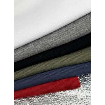 LOLONG Black Long Sleeve Shirt for Women V Neck Casual Basic Tops Trendy Ribbed Knit Slim Fit Solid Fall Layering Blouses