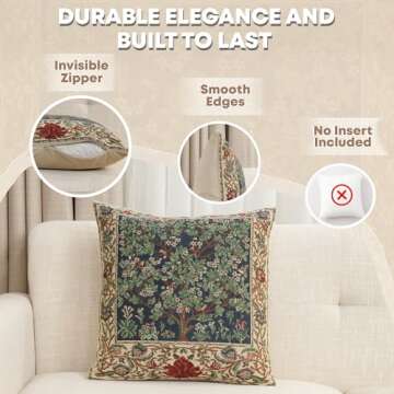 Charlotte Home Furnishings Throw Pillow Covers 16x16 in, Green Tree Decorative Couch Pillow Covers, ...