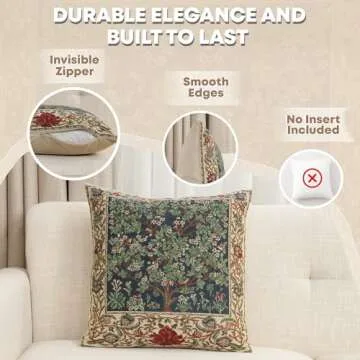 Charlotte Home Furnishings Throw Pillow Covers 16x16 in, Green Tree Decorative Couch Pillow Covers, ...