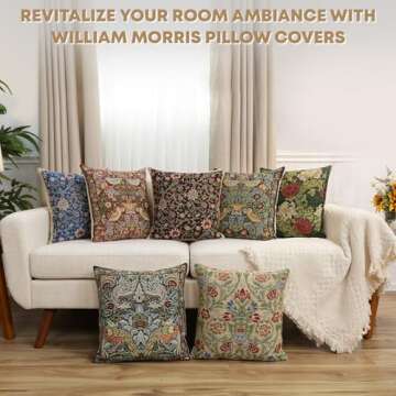 Charlotte Home Furnishings Throw Pillow Covers 16x16 in, Green Tree Decorative Couch Pillow Covers, Boho Decor European Tapestry Cushion Cases, Living Room Cozy Home Decor, Jacquard Woven Soft Cotton