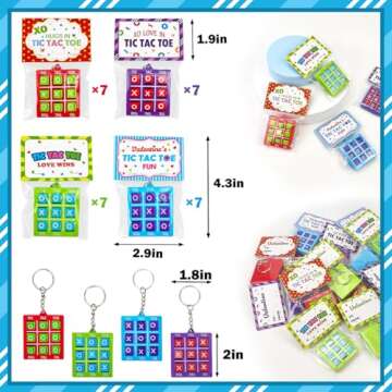 Valentines Day Gifts for Kids School Classroom - 28 Pack, Valentine Exchange Cards with Tic Tac Toe ...