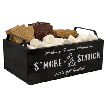 Admired By Nature S'Mores Station - Rustic Wooden Caddy for S'mores, Candy & Treats