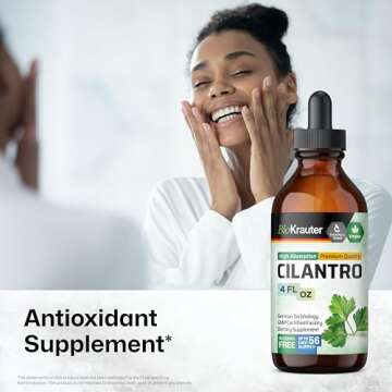 BIO KRAUTER Cilantro Supplement - Rich Source of Antioxidants - Natural Cleansing & Detox Cilantro E...
