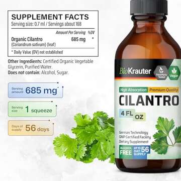 BIO KRAUTER Cilantro Supplement - Rich Source of Antioxidants - Natural Cleansing & Detox Cilantro Extract - Vegan, Alcohol Free Drops 4 Fl.Oz.