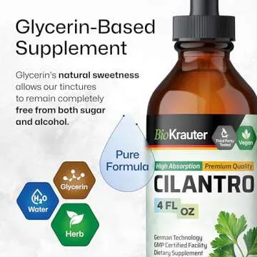 BIO KRAUTER Cilantro Supplement - Rich Source of Antioxidants - Natural Cleansing & Detox Cilantro Extract - Vegan, Alcohol Free Drops 4 Fl.Oz.