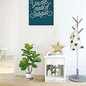 BESAMENATURE Artificial Fiddle Leaf Fig Tree, Faux Ficus Lyrata Plant for Home Office Decoration, 34" Tall