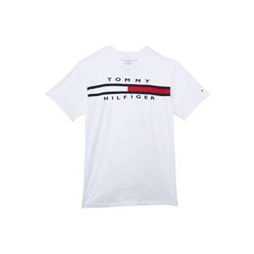 Tommy Hilfiger Boys' Short Sleeve Flag Crew Neck T-Shirt - Legacy White, Sizes 2T-20