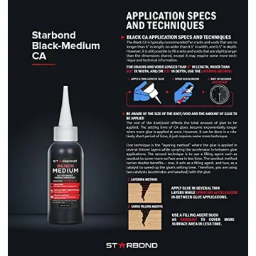 Starbond Black Medium Thick CA Glue for Woodworking Crafts