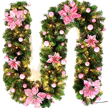 Stunning 8.8ft Pre-Lit Christmas Garland for Home Decor