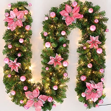 Stunning 8.8ft Pre-Lit Christmas Garland for Home Decor
