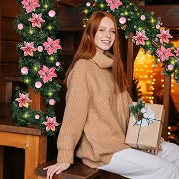 Stunning 8.8ft Pre-Lit Christmas Garland for Home Decor