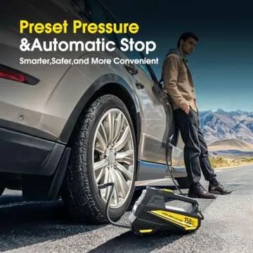 Portable Tire Inflator with 150PSI Digital Gauge & LED Light