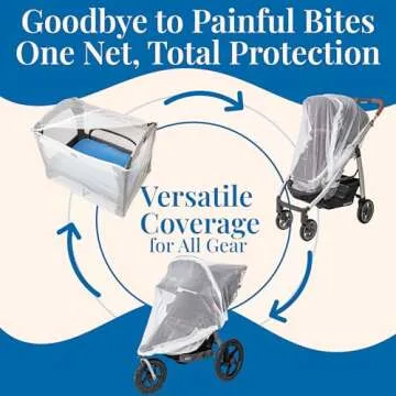 Pack n Play Cover with Zippers – Adaptable Premium Quality Mosquito Net for Stroller, Jogging Stroller, Playpen, Bassinet, Travel Crib – Portable Mosquito Net for Baby, Drawstring Base for Snug Fit