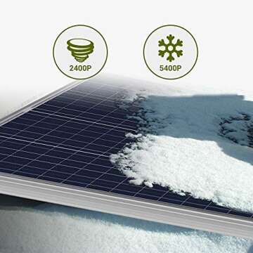 HQST 100 Watt 12 Volt Polycrystalline Solar Panel with Solar Connectors High Efficiency Module PV Power for Battery Charging Boat, Caravan, RV and Any Other Off Grid Applications