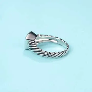 Elegant Twisted Cable Wire CZ Ring for Women