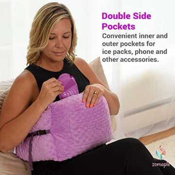 Zomaple Mastectomy Pillow - Post Surgery Pillow, Mastectomy Recovery Must Haves, Breast for After Heart Surgery, Reduction & Augmentation Patients Sleeping, Recovery Seatbelt Protection-Surgery Gift