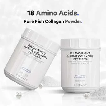 Codeage Marine Collagen Powder - Wild-Caught Hydrolyzed Collagen