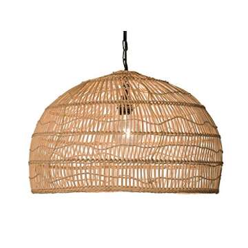 KOUBOO Open Weave Rattan Cane Rib Dome Hanging Ceiling Lamp, Modern Mount & Pendant Ceiling Lights Fixtures for Kitchen, Hallway, Bedroom, One Size, Wheat