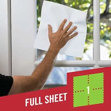 Brawny Tear-A-Square Paper Towels, 12 Double Rolls = 24 Regular Rolls, 3 Sheet Size Options, Quarter Size Sheets