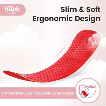 Hilph Perineal Cold Packs, Hot Cold Pack Postpartum Cooling Pad for Vaginal Recovery & Hemorrhoid Pain Relief, Reusable 2 Cooling Maternity Pads with 4 Soft Washable Sleeves for Women After Birth