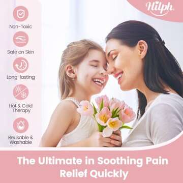 Hilph Perineal Cold Packs, Hot Cold Pack Postpartum Cooling Pad for Vaginal Recovery & Hemorrhoid Pain Relief, Reusable 2 Cooling Maternity Pads with 4 Soft Washable Sleeves for Women After Birth