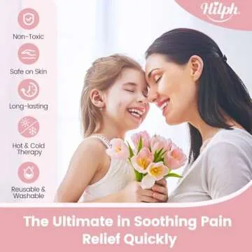 Hilph Perineal Cold Packs, Hot Cold Pack Postpartum Cooling Pad for Vaginal Recovery & Hemorrhoid Pain Relief, Reusable 2 Cooling Maternity Pads with 4 Soft Washable Sleeves for Women After Birth