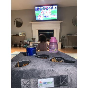 Cup Cozy Deluxe Pillow (Gray) *As Seen on TV* -The World's Best Cup Holder! Keep Your Drinks Close and Prevent Spills. Use it Anywhere-Couch, Floor, Bed, Man cave, car, RV, Park, Beach and More!