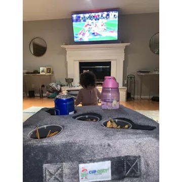 Cup Cozy Deluxe Pillow (Gray) *As Seen on TV* -The World's Best Cup Holder! Keep Your Drinks Close and Prevent Spills. Use it Anywhere-Couch, Floor, Bed, Man cave, car, RV, Park, Beach and More!