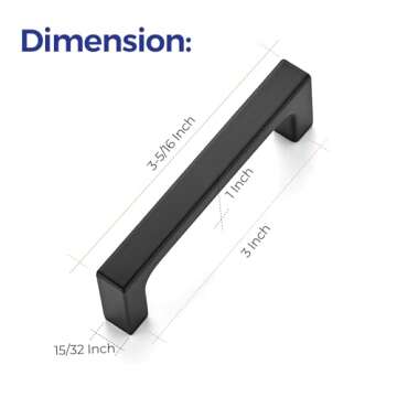 Ravinte 30 Pack Solid Black Cabinet Pulls for Kitchen
