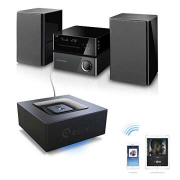 esinkin Bluetooth Audio Adapter for Music Streaming Sound System, Wireless Audio Adapter Works with Smartphones and Tablets, Bluetooth Receiver for Home Stereo