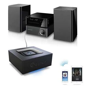 esinkin Bluetooth Audio Adapter for Music Streaming Sound System, Wireless Audio Adapter Works with Smartphones and Tablets, Bluetooth Receiver for Home Stereo