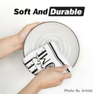 Artoid Mode Skeleton Hand Spooky Halloween Kitchen Towels Dish Towels, 18x26 Inch Let's Get Bones Decoration Hand Towels Set of 4