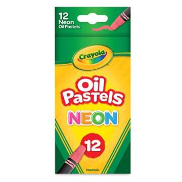 Crayola Oil Pastels, Assorted Neon Colors, Gift for Kids & Adults, 12 Count