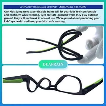 DEAFRAIN Kids Polarized Sunglasses for 5-13 Years