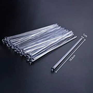 Aboat 120 Pieces 7.3 Inch Plastic Round Top Swizzle Sticks, Crystal