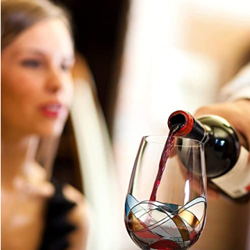 Elegant Stemless Wine Glasses Gift Set for Wine Lovers