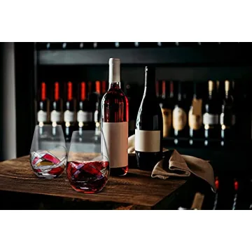 Elegant Stemless Wine Glasses Gift Set for Wine Lovers