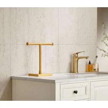 Miyili Freestanding Towel Holder in Gold for Kitchen & Bath
