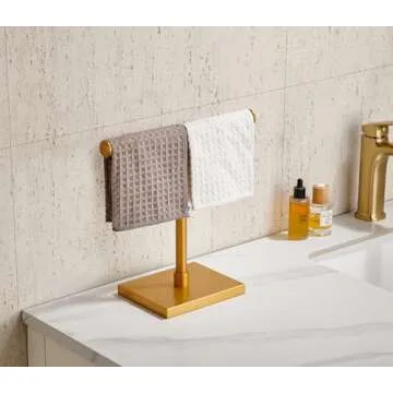 Miyili Freestanding Towel Holder in Gold for Kitchen & Bath