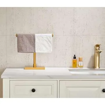 Miyili Freestanding Towel Holder in Gold for Kitchen & Bath