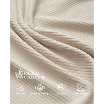 G4Free Women Lounge Wide Leg Pants Ribbed Lightweight Yoga Pants with Pockets Casual Comfy Pants(Light Khaki,XS,28")