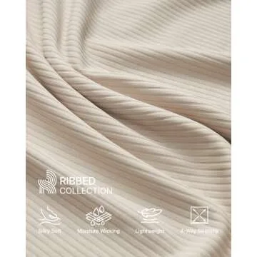 G4Free Women Lounge Wide Leg Pants Ribbed Lightweight Yoga Pants with Pockets Casual Comfy Pants(Light Khaki,XS,28")