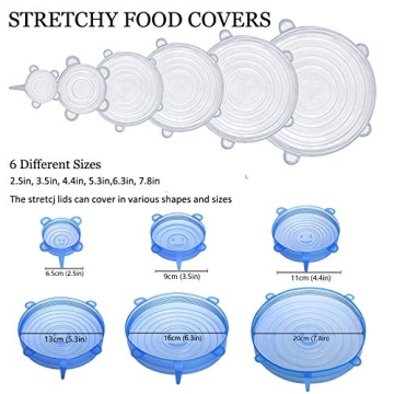 Reusable Silicone Stretch Lids for Eco-Friendly Food Storage